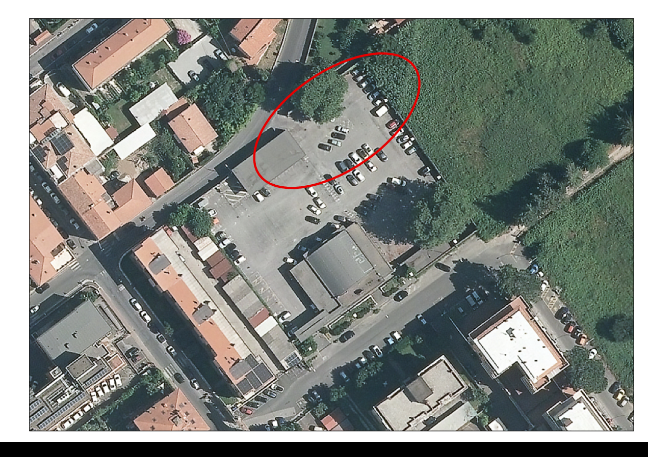 particolare parcheggio - ortofoto area ex Cat in zona Pomario Ducale  