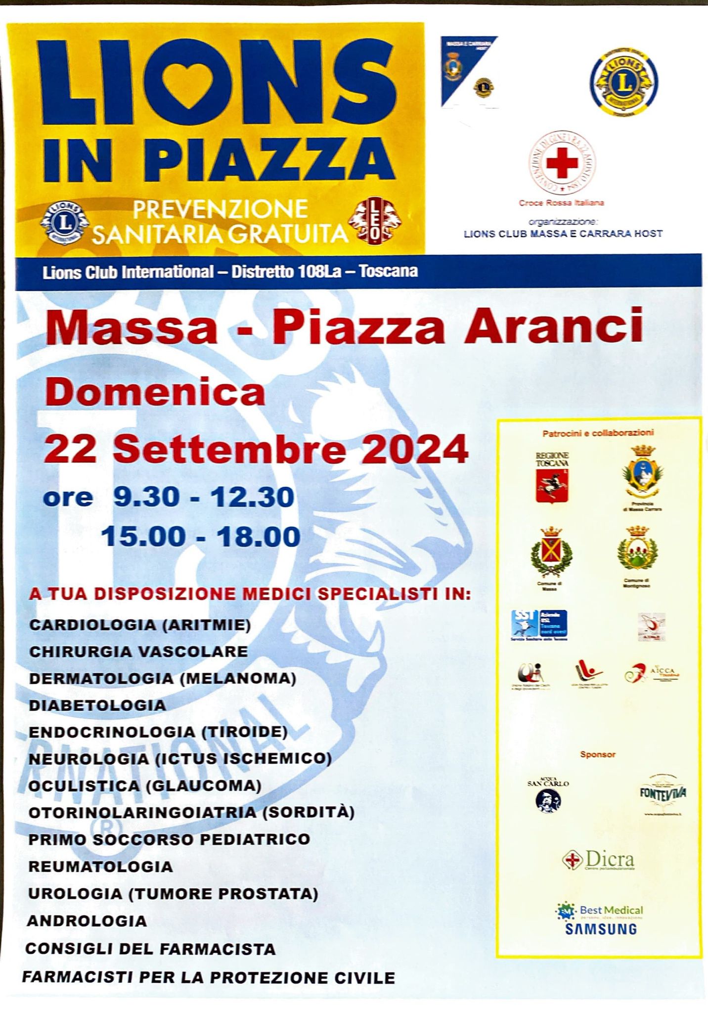 locandina Lions in piazza - 22 settembre 2024