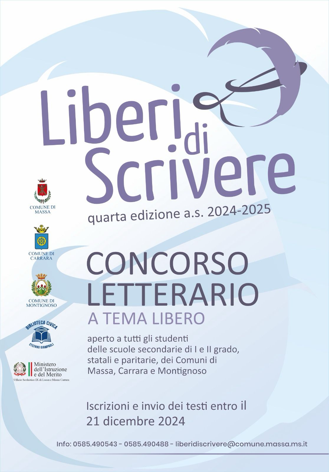 locandina concorso Liberi di scrivere 24-25