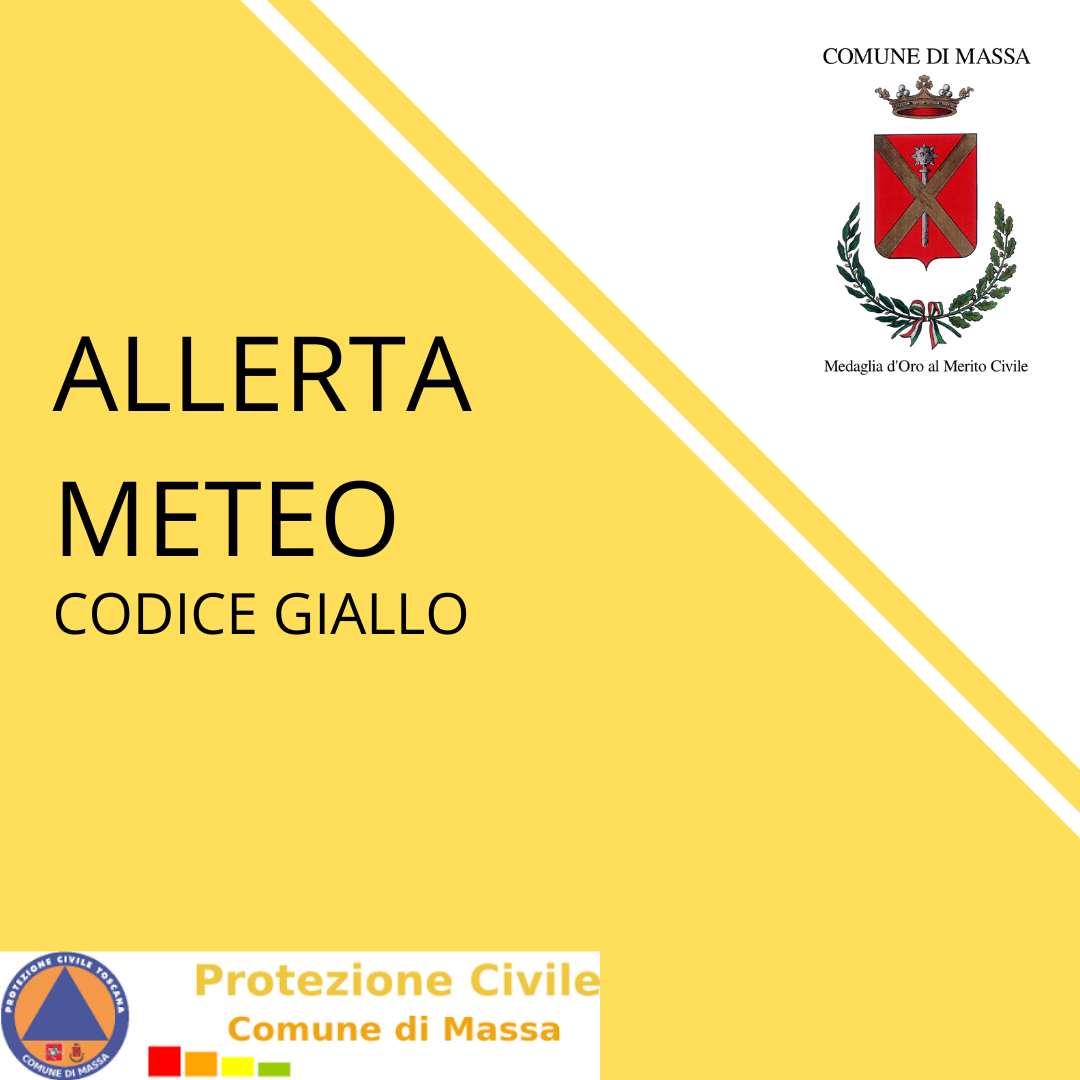 Avviso allerta meteo - codice GIALLO 