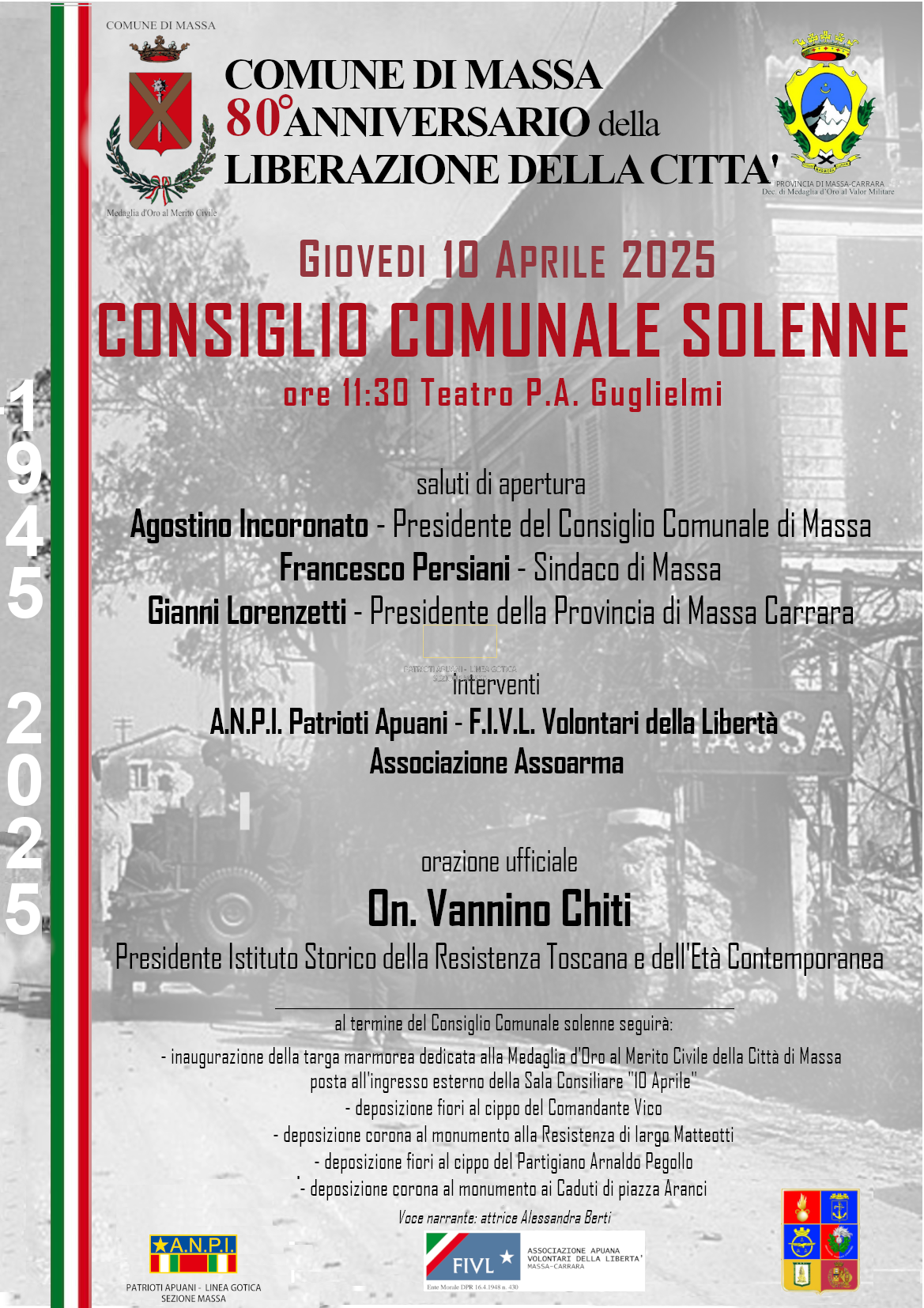 locandina Consiglio Comunale solenne Liberazione Massa 104.25