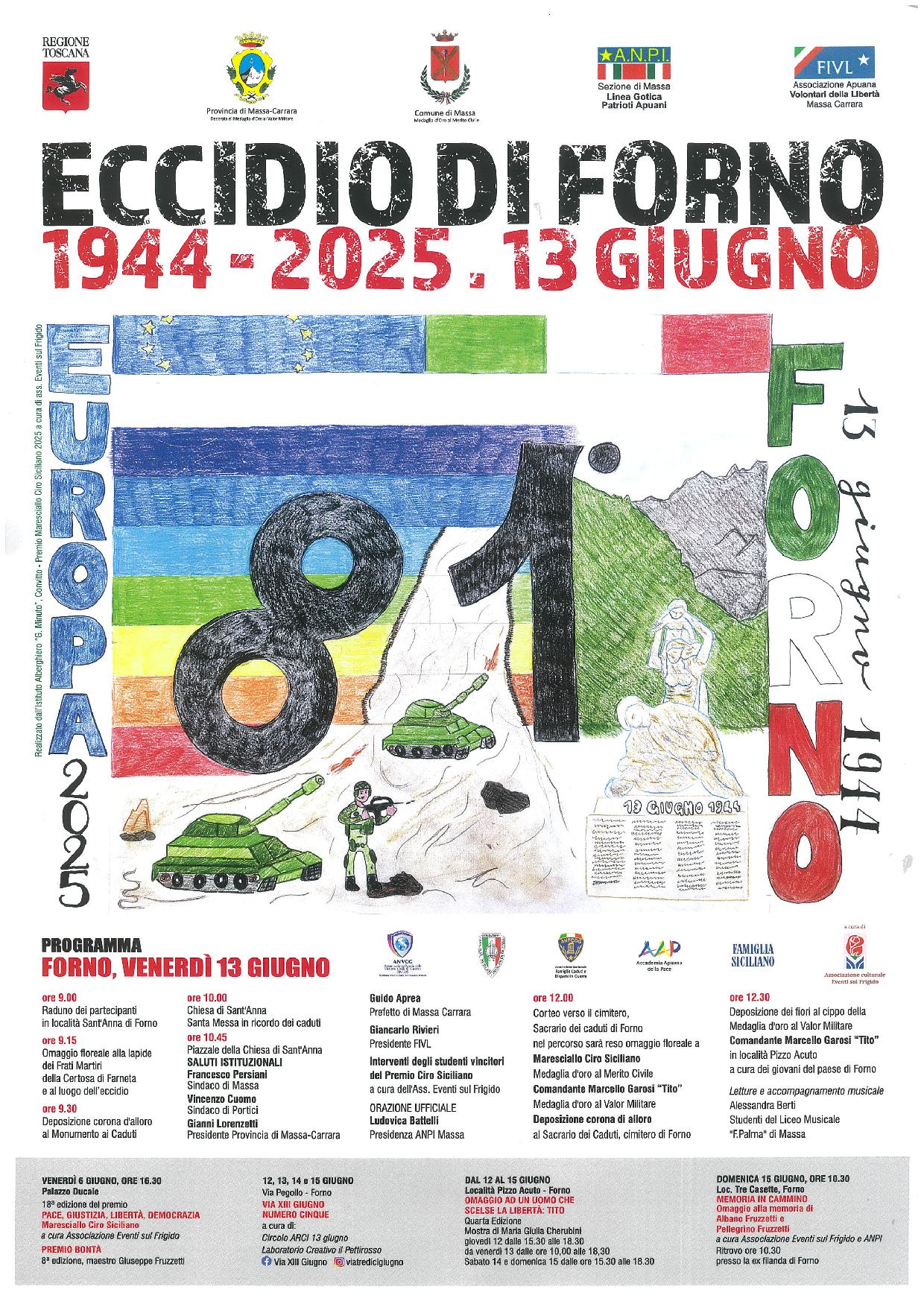 locandina 81esimo anniversario eccidio di Forno  - 13 giugno '25 