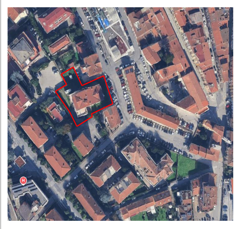 veduta aerea alloggi d'edilizia convenzionata via Bastione  - settembre 2025 