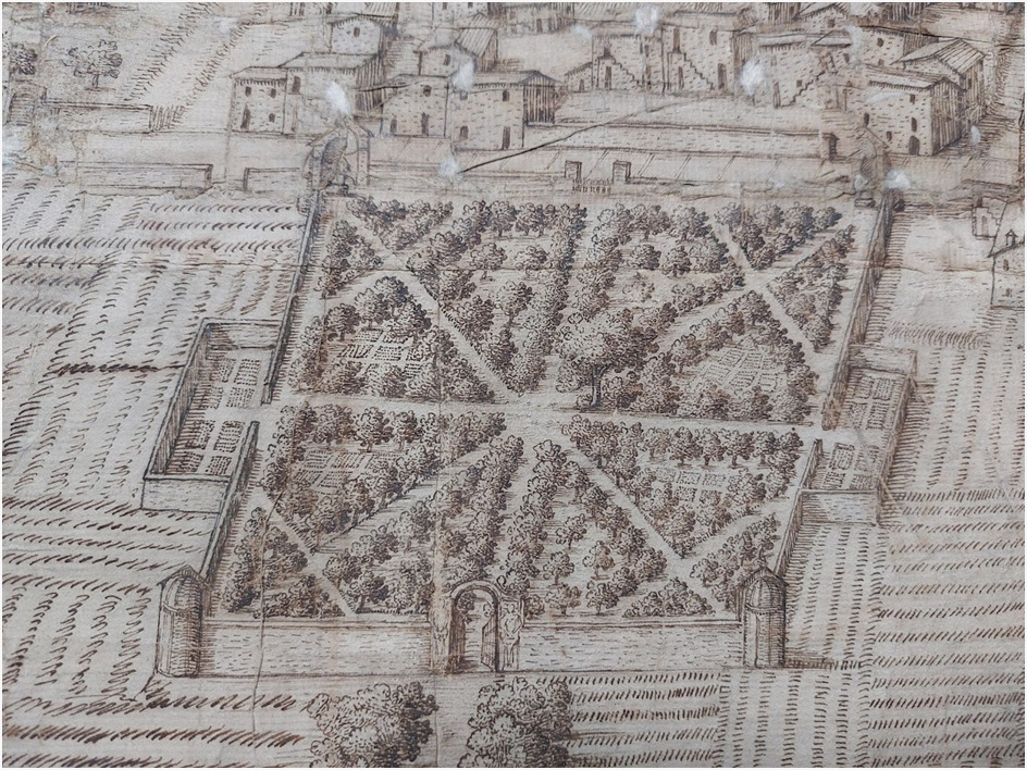 foto storica origine del giardino Pomario Ducale 