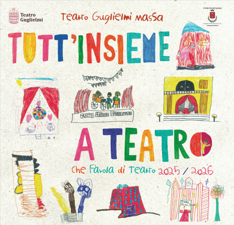 ritaglio locandina rassegna per famiglie '25-'26 Tutt'insieme a teatro 