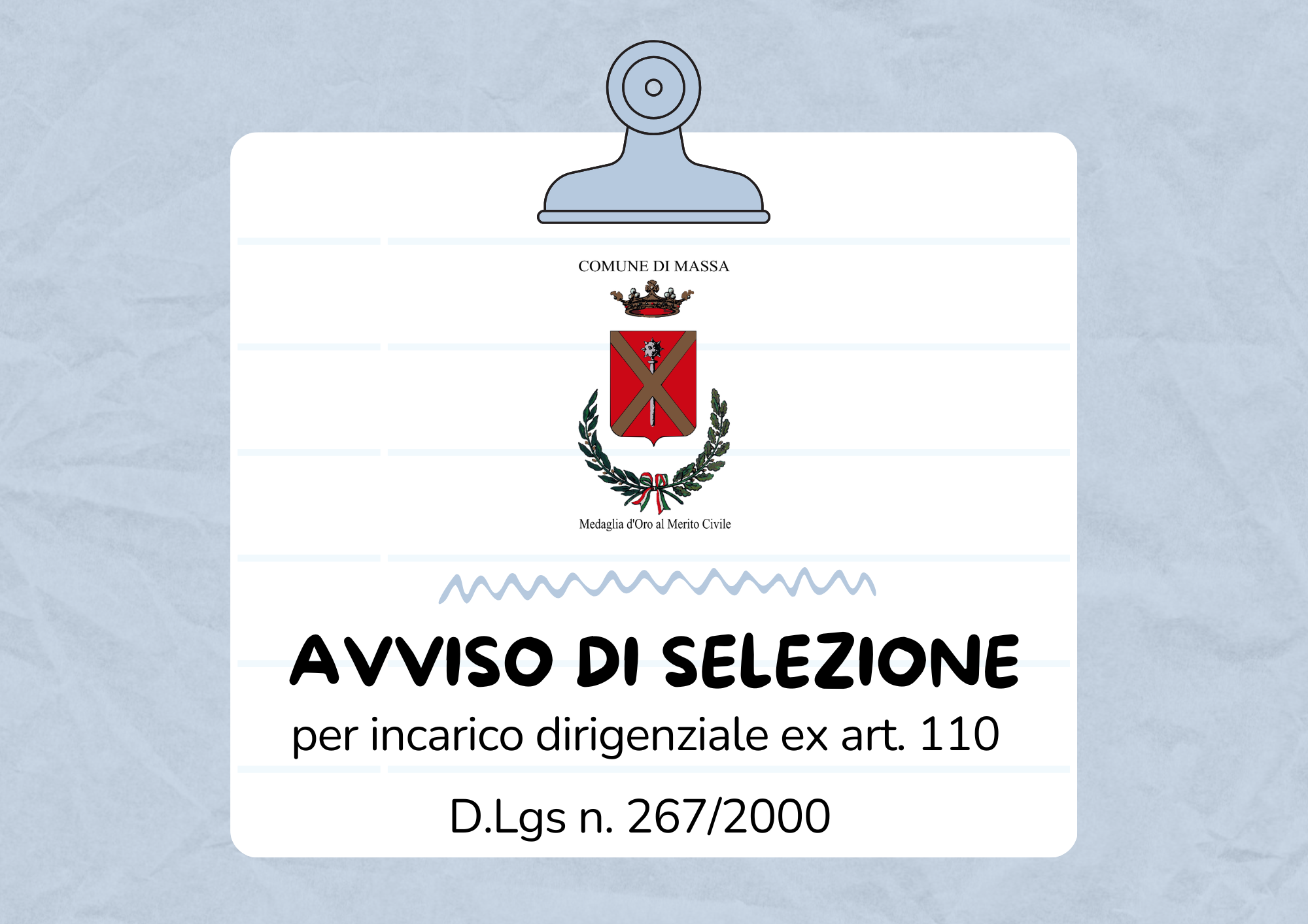 avviso selezione conferimento incarico ex art  110  Dlgs 267-2000